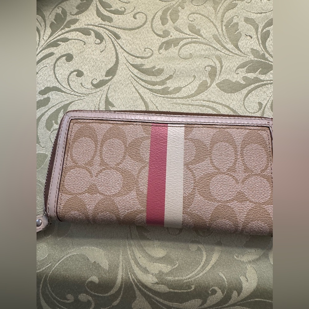 Coach Tan and Pink Women's Wallet